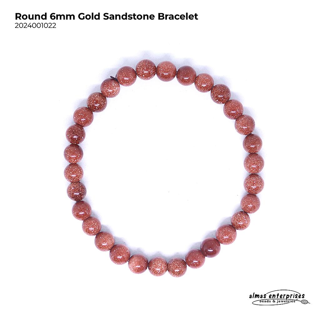 Design Round Gold Sandstone Bracelet