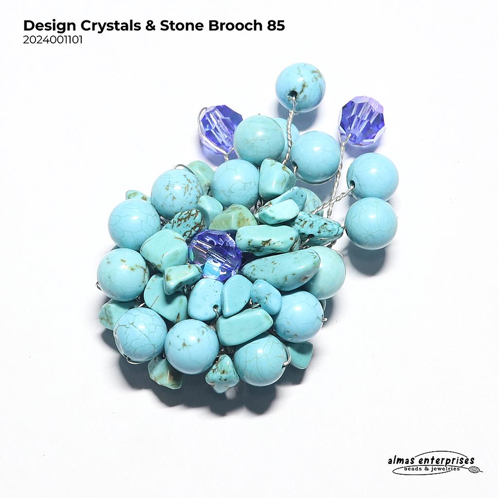 Design Crystals &amp; Stone Brooch 85