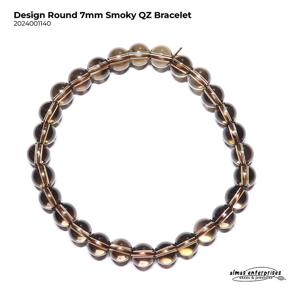 Design Round Smoky QZ Bracelet