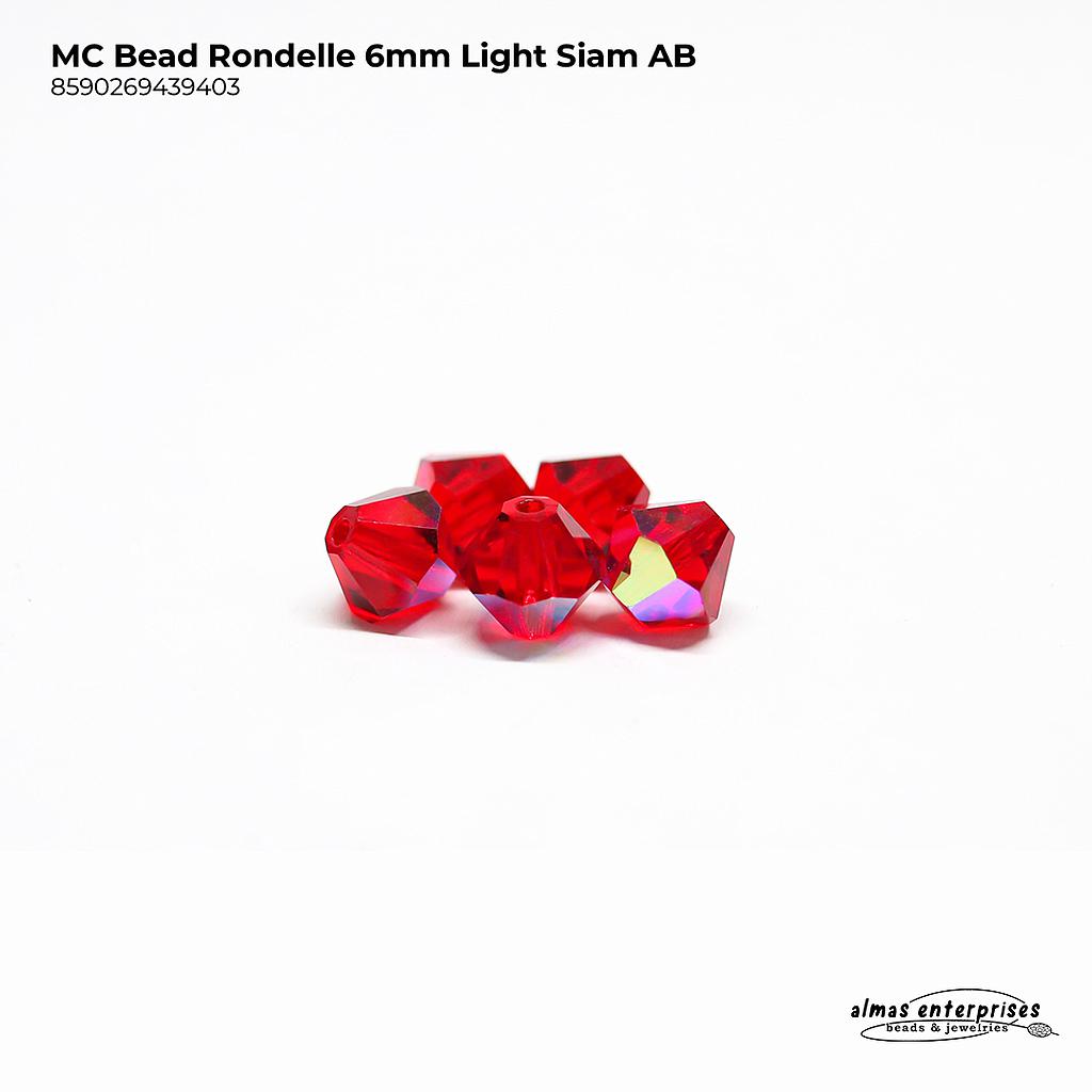 MC Bead Rondelle 6mm Lt.Siam AB