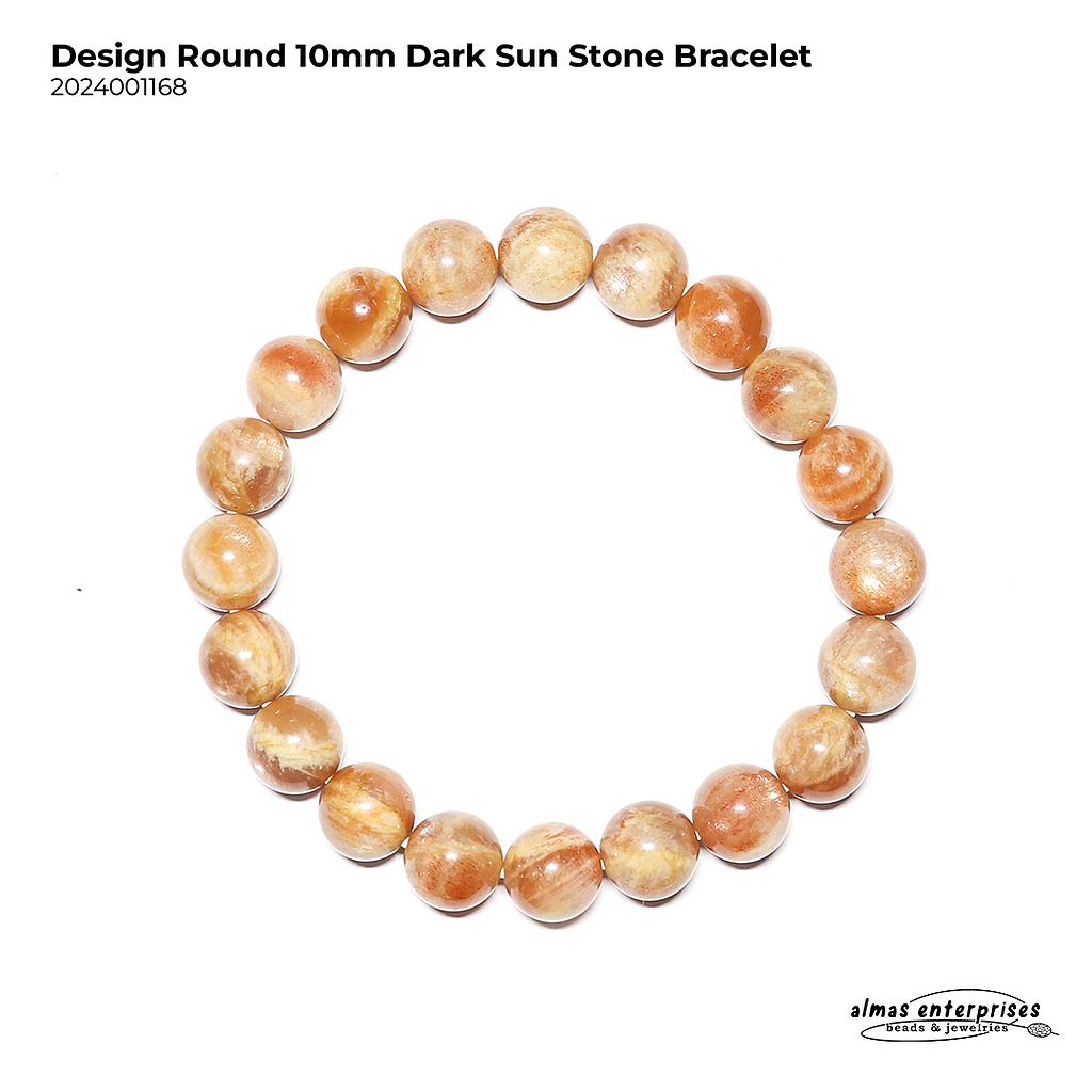 Design Round Dark Sun Stone Bracelet