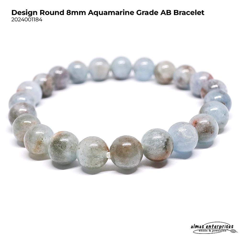 Design Round Aquamarine Grade AB Bracelet