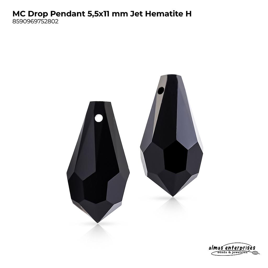 MC Drop Pendant 5,5x11mm Jet Hematite H