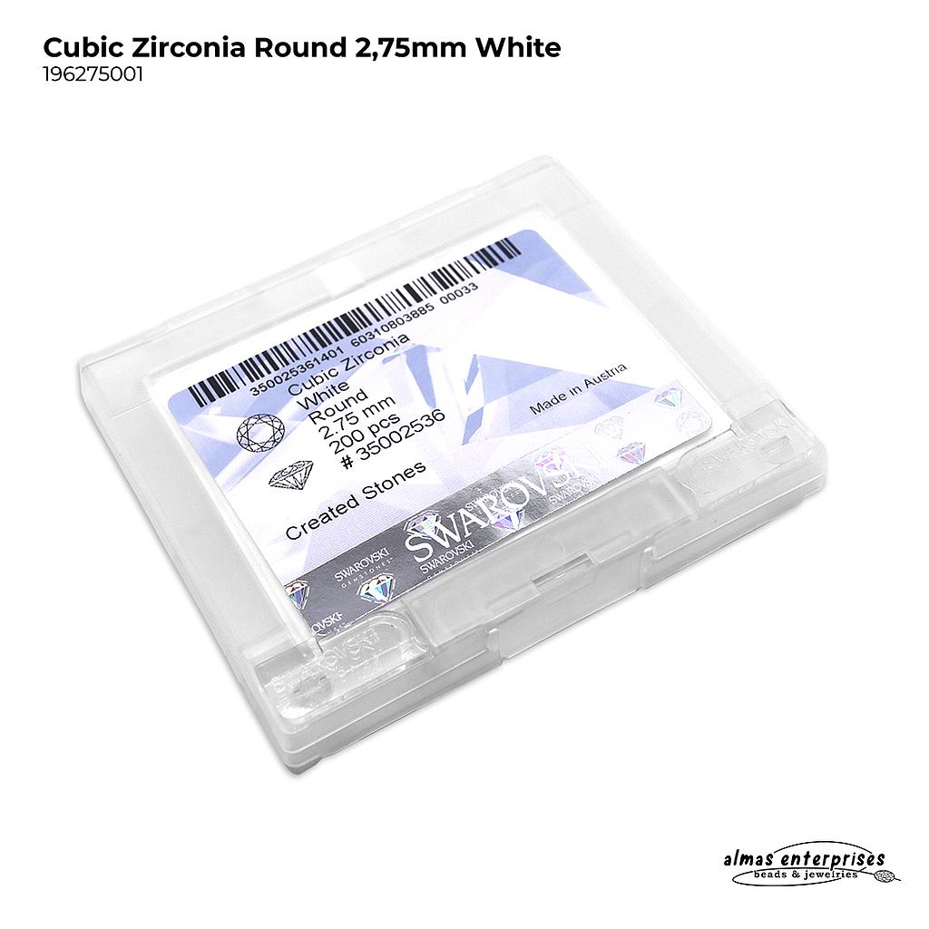 Cubic Zirconia Round 2.75mm White