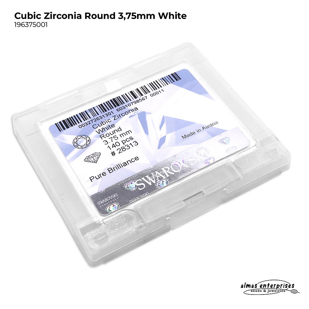 Cubic Zirconia Round 3,75mm White