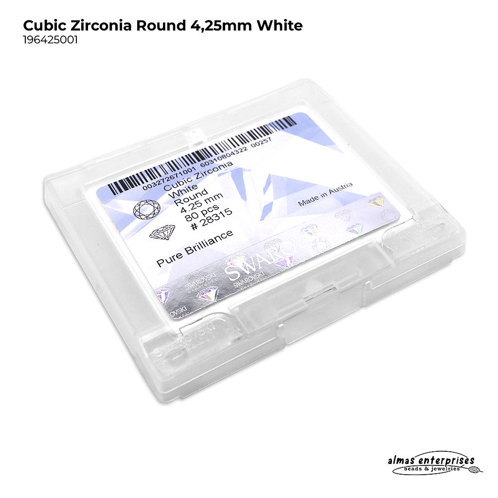 Cubic Zirconia Round 4,25mm White