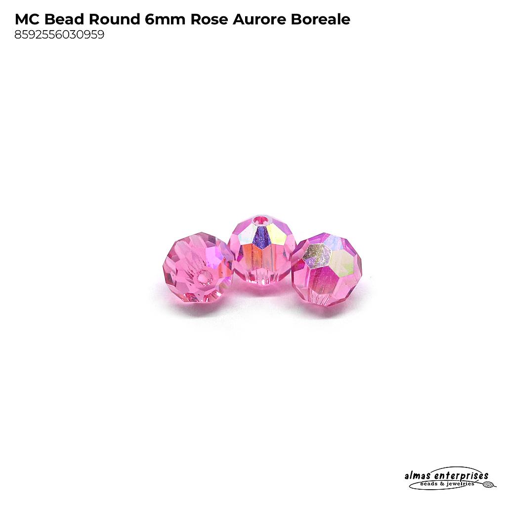 MC Bead Round 6mm Rose AB