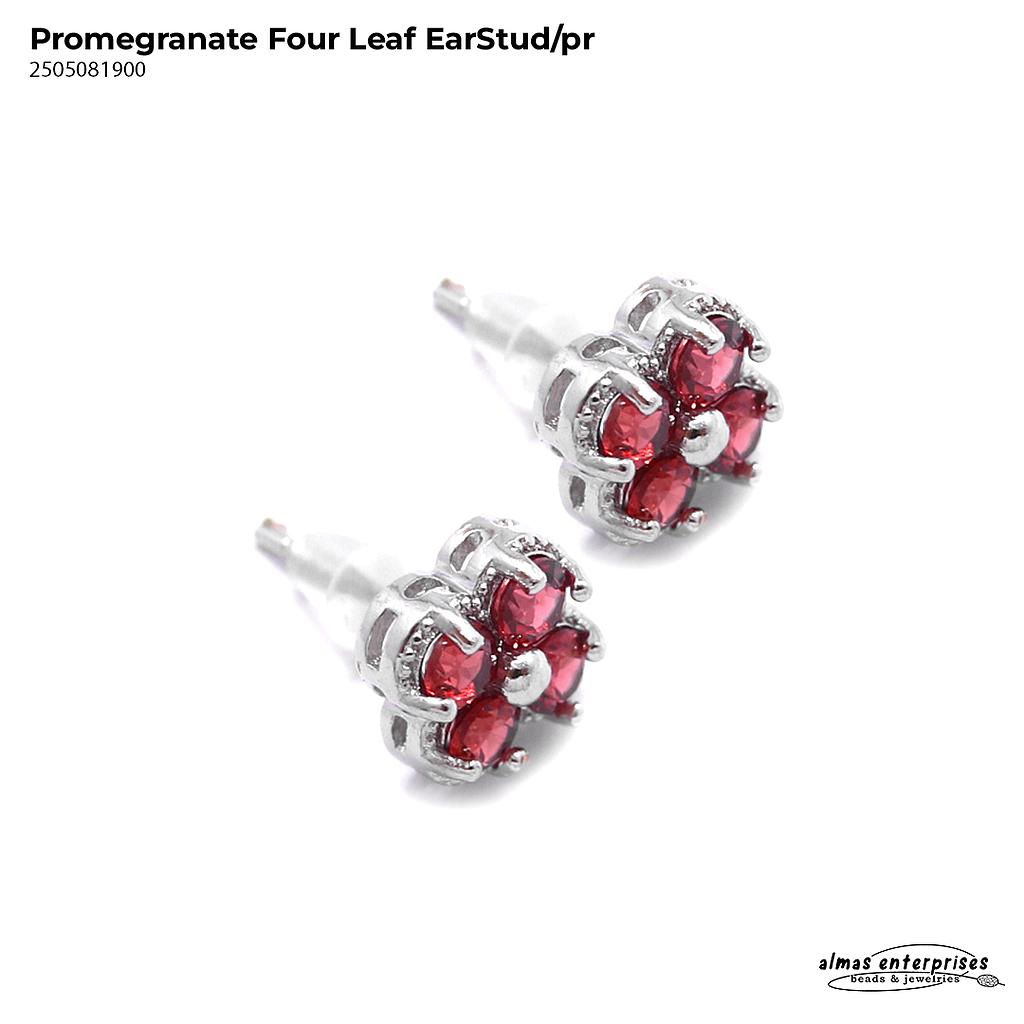 Promegranate four leaf Ear Stud