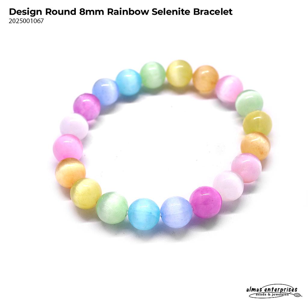 Design Round Rainbow Selenite Bracelet