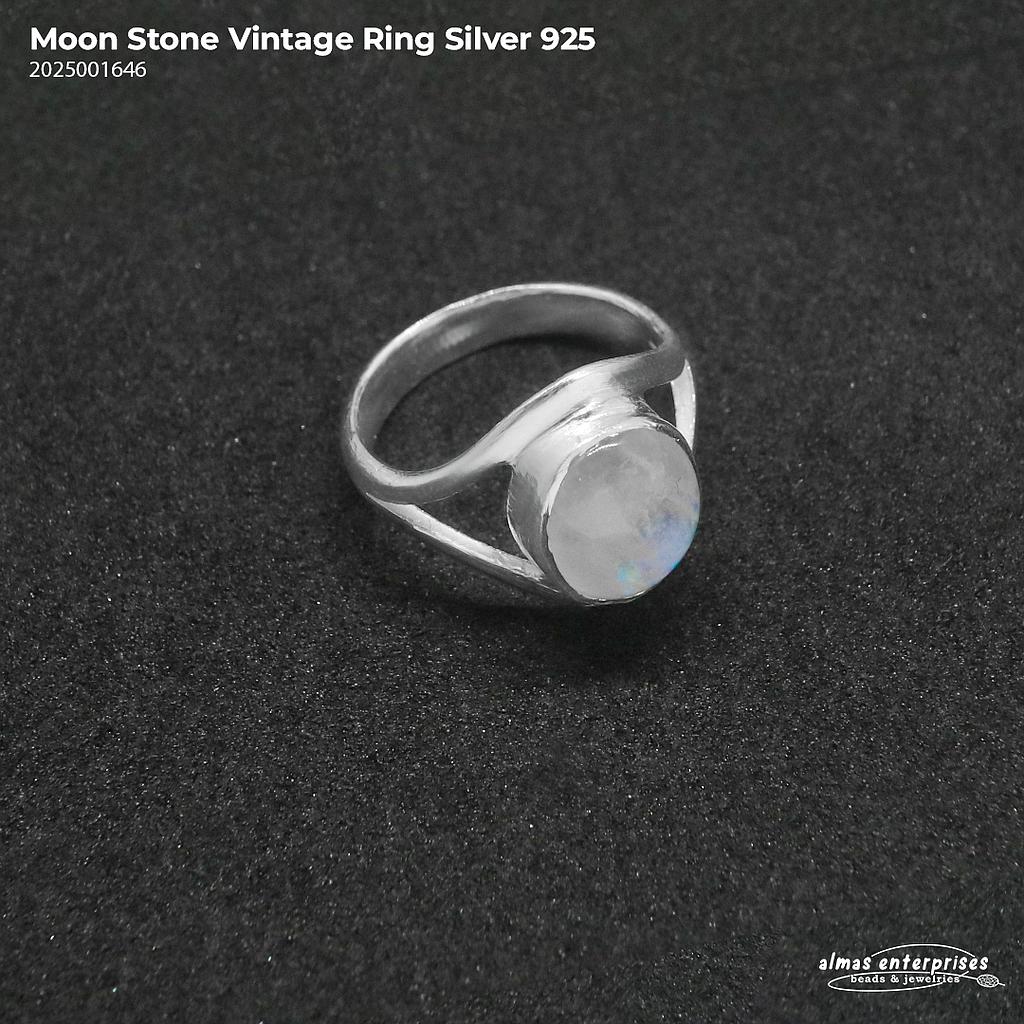 Moon Stone Vintage Ring Silver 925