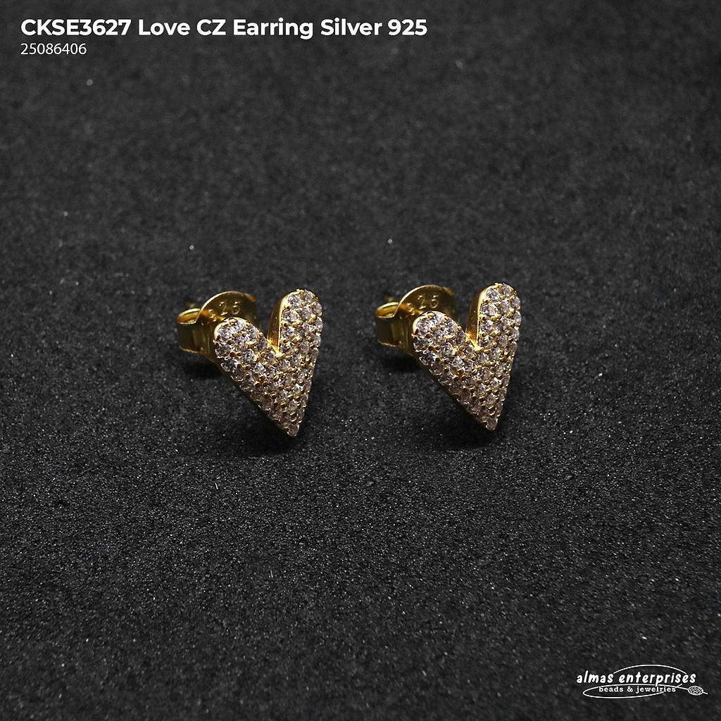 CKSE 3627 Love CZ Earring Silver 925