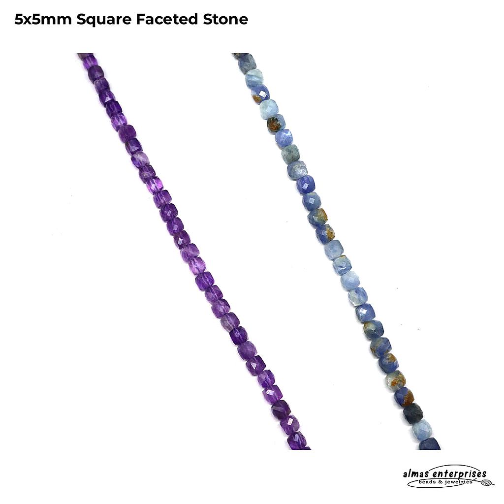 5x5mm SQUARE FACETED STONE