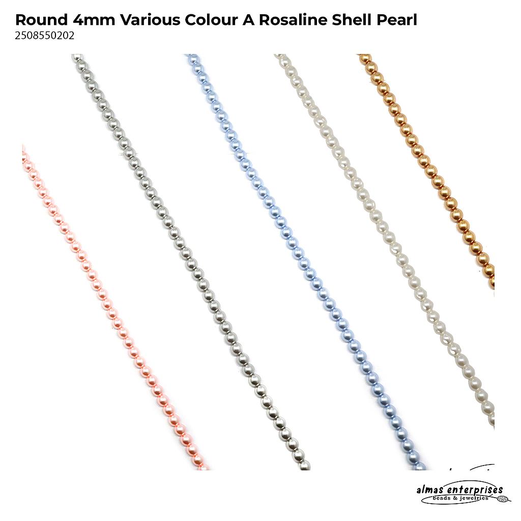Round 4mm Various  Colour A Shell Pearl