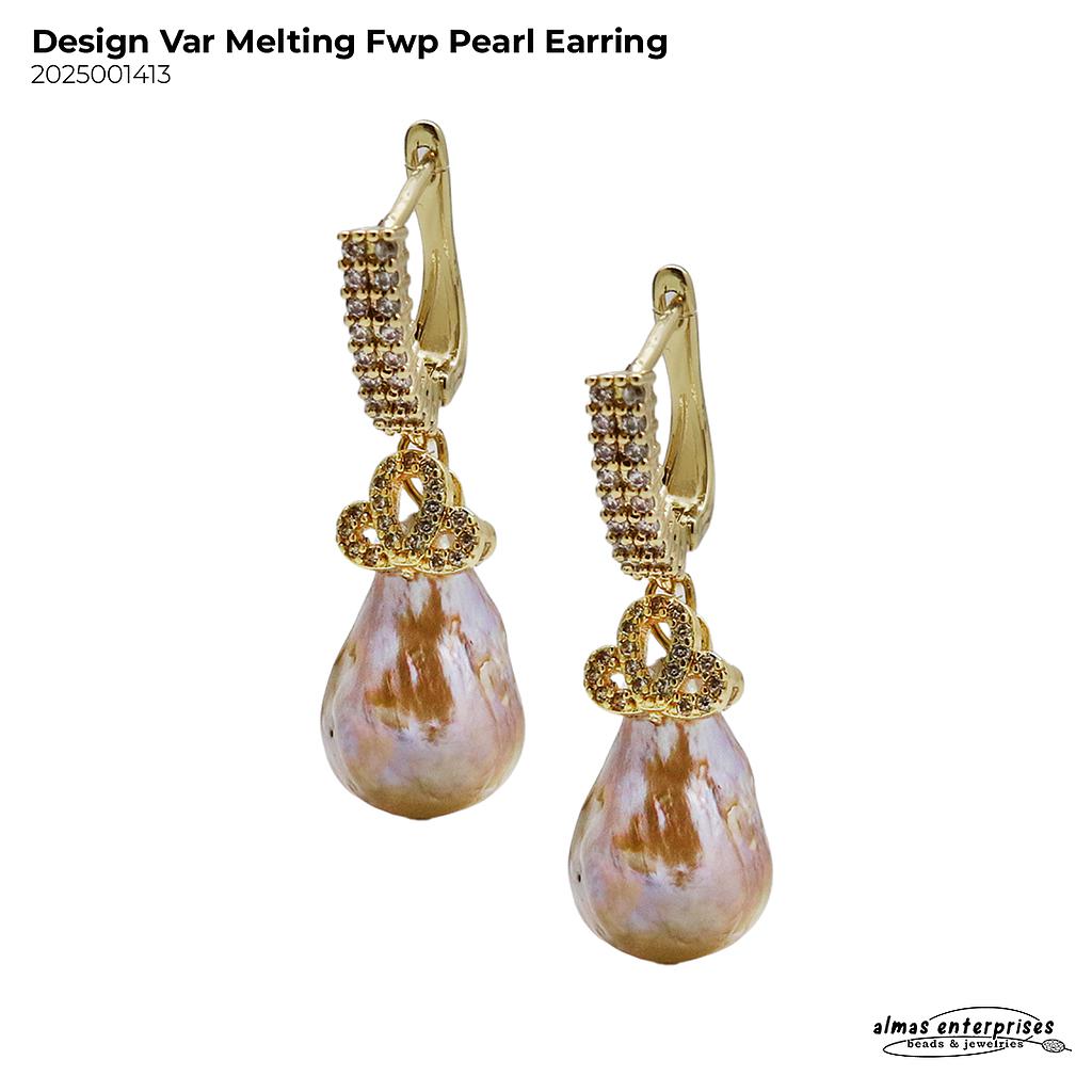 Design Variant Melting FWP Pearl Earring
