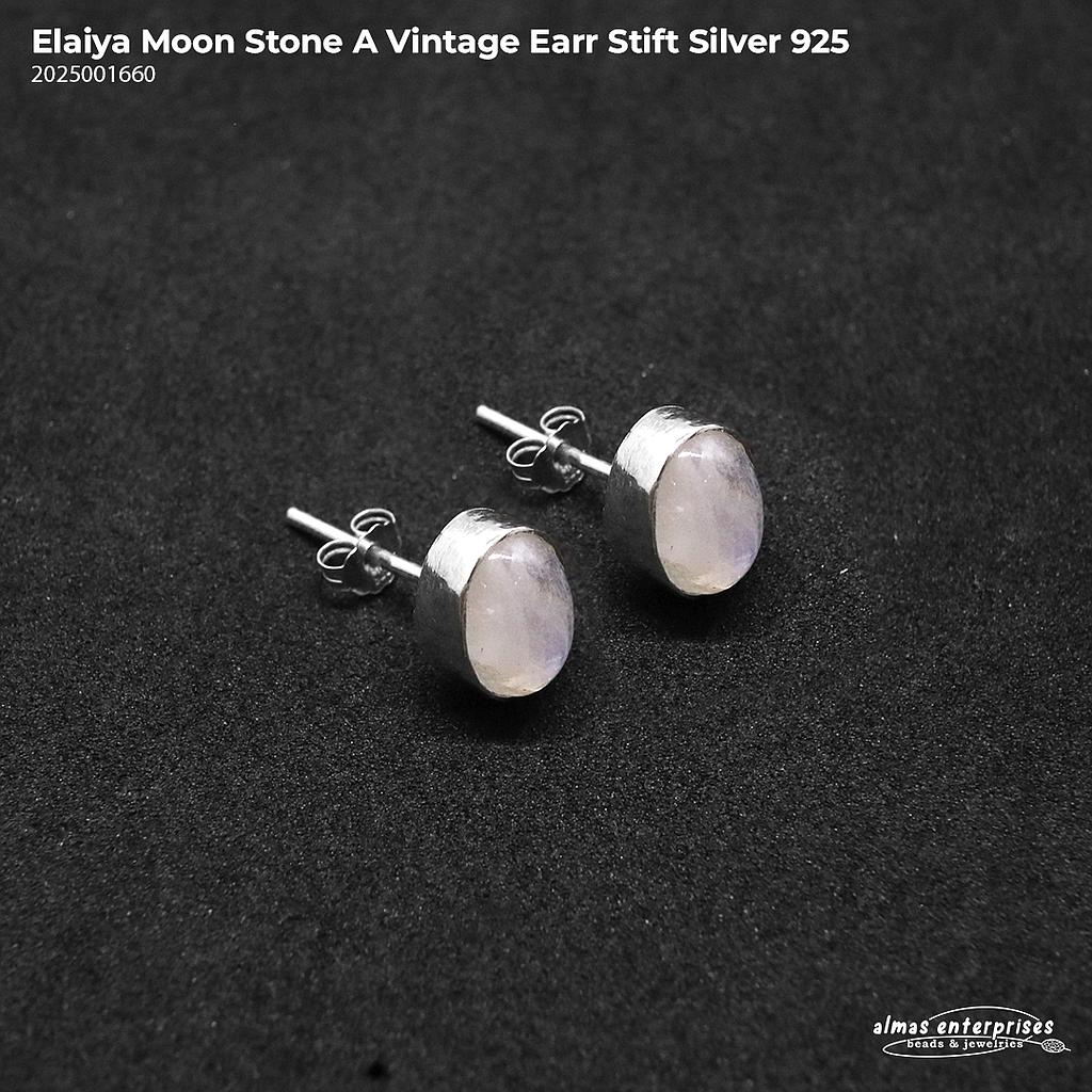 Elaiya Moon Stone Vintage Earr Stift Silver 925
