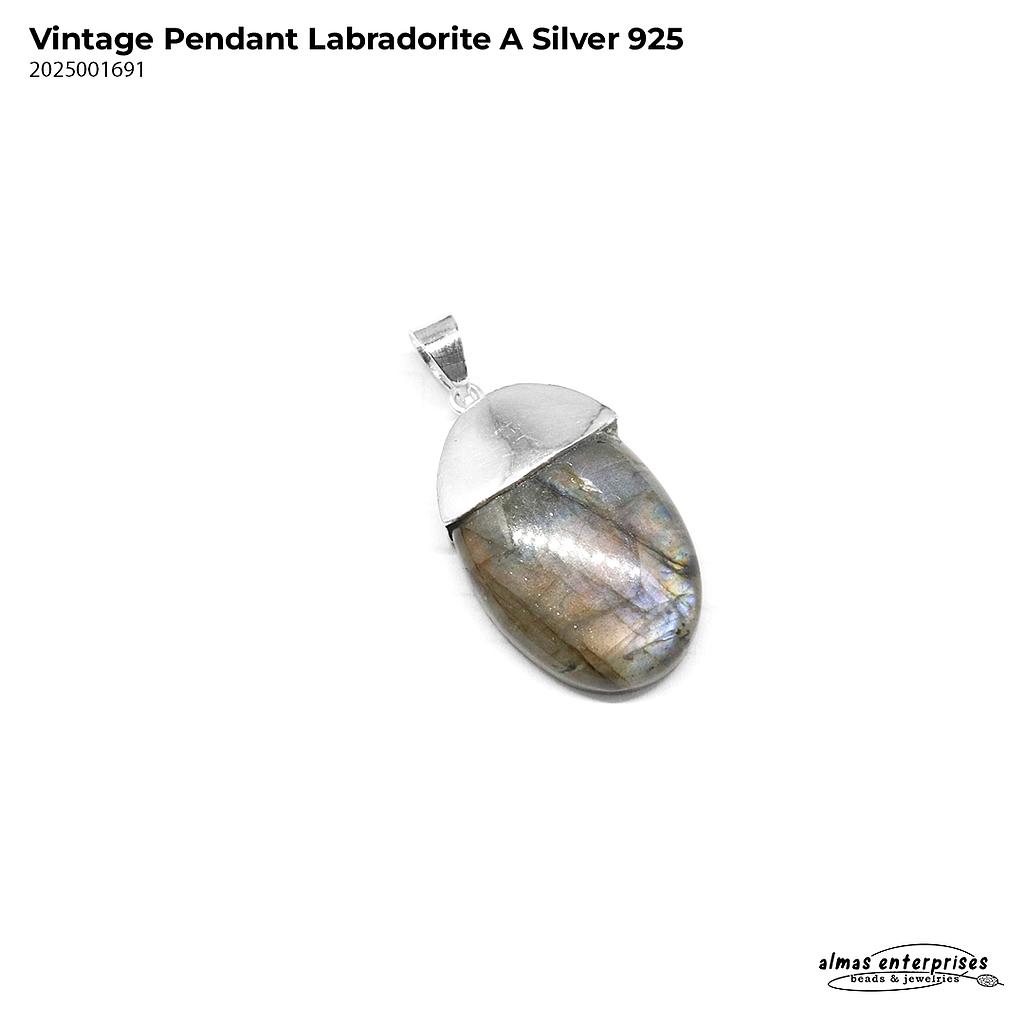 Vintage Pendant Labradorite Silver 925