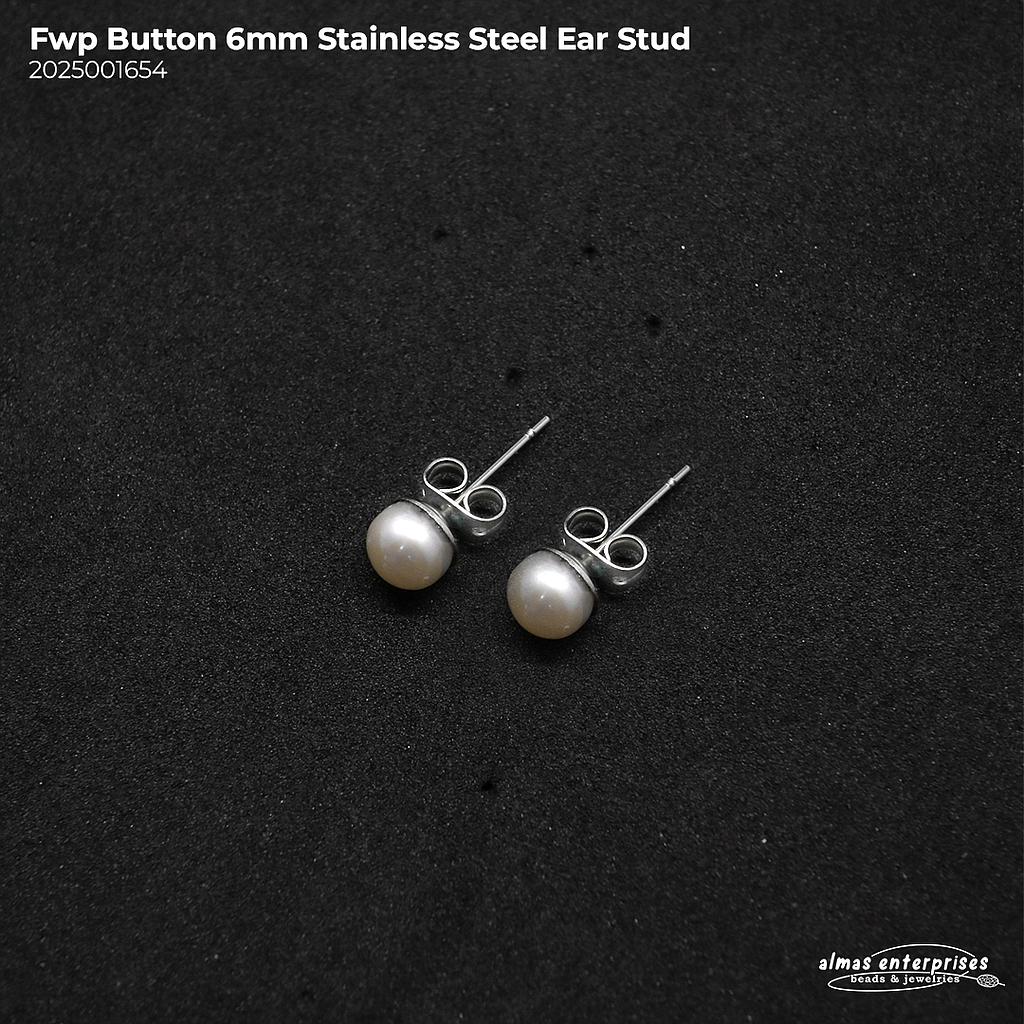 FWP Button StainlessSteel Ear Stud