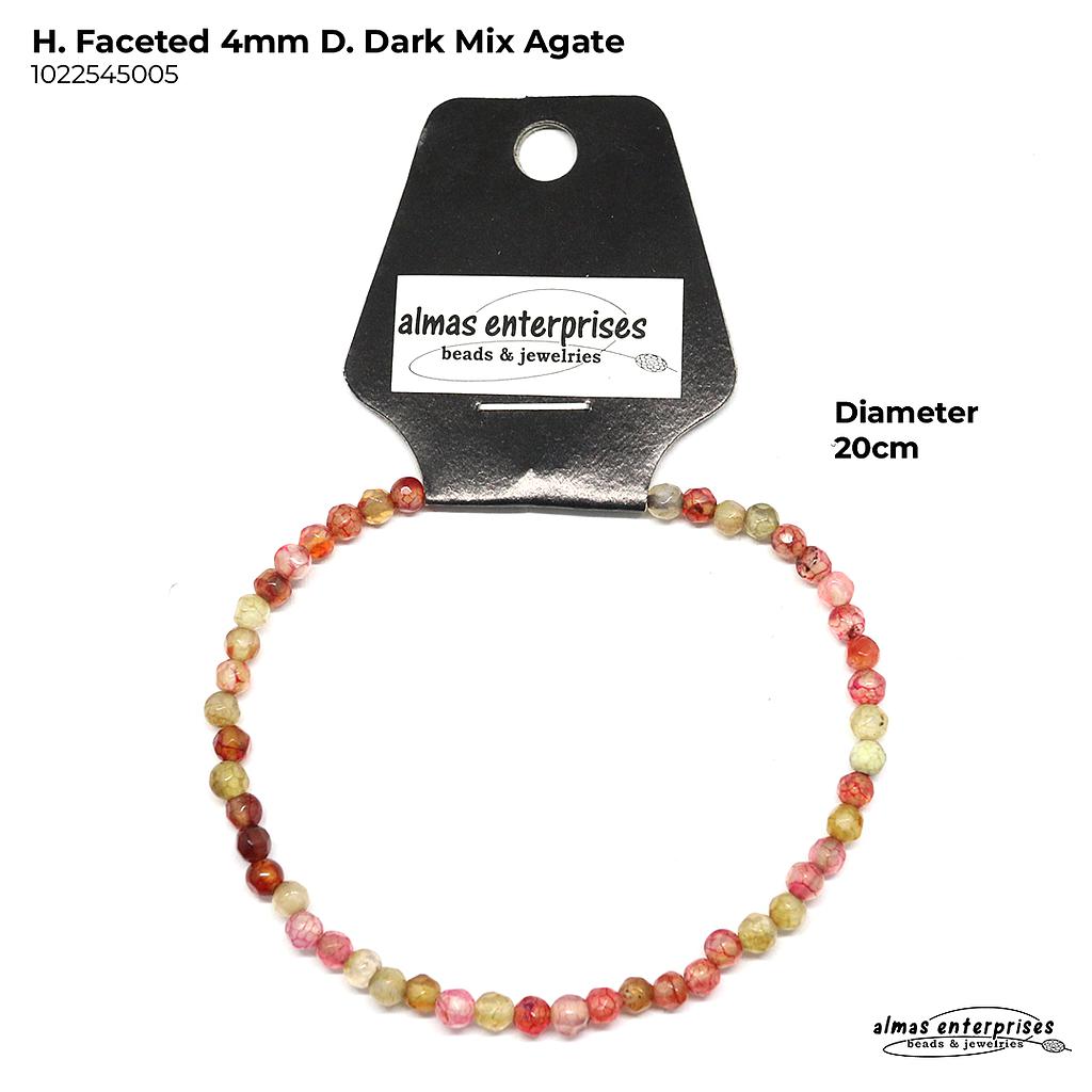 H. Faceted Round D. Dark Mix Agate