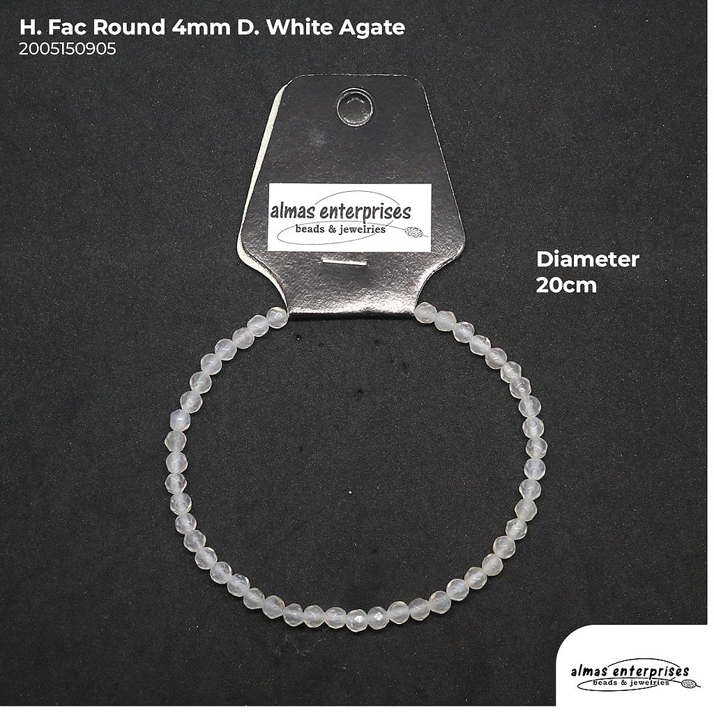 H. Faceted Round D. White Agate
