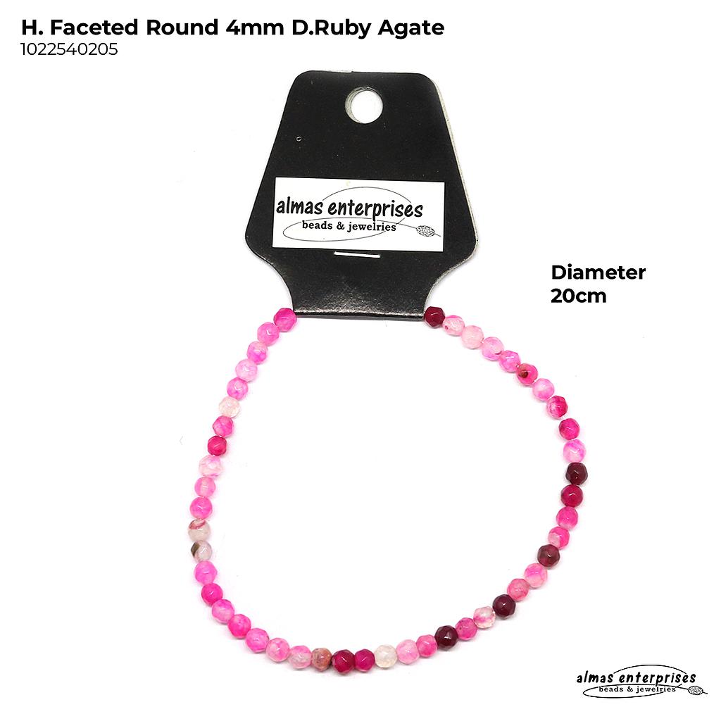 H. Faceted Round D.Ruby Agate