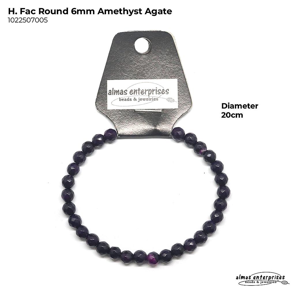 H. Faceted Round D.Amethyst Agate