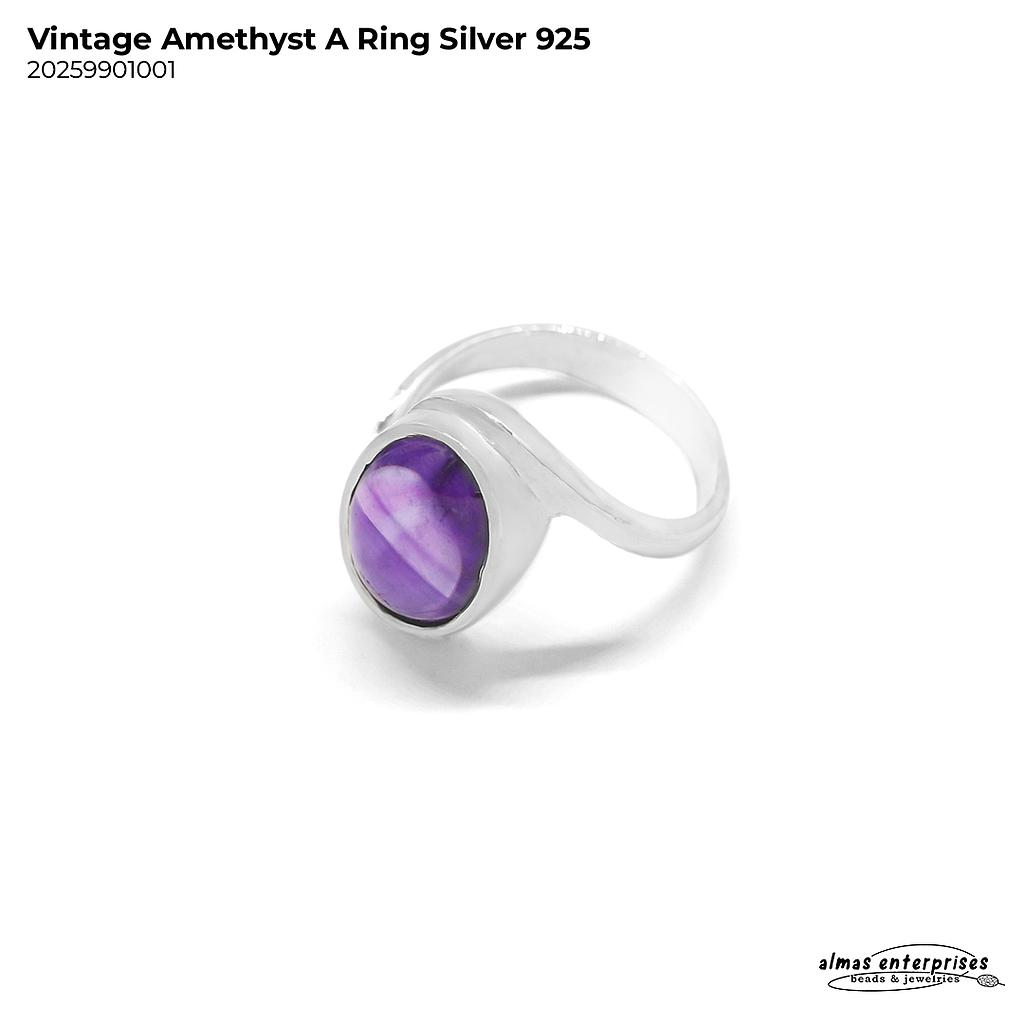 Vintage Amethyst Ring Silver 925