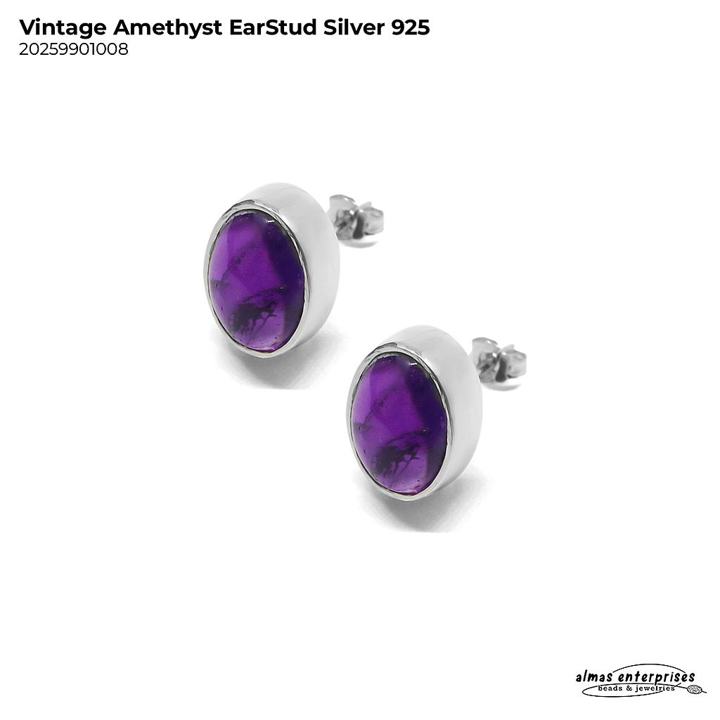 Vintage Amethyst EarStud Silver 925