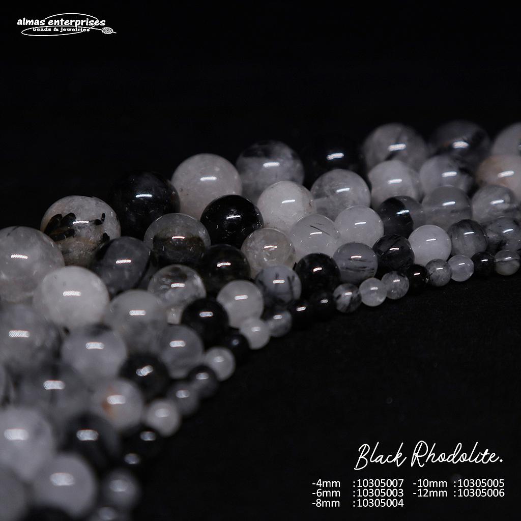 Round Black Rhodolite