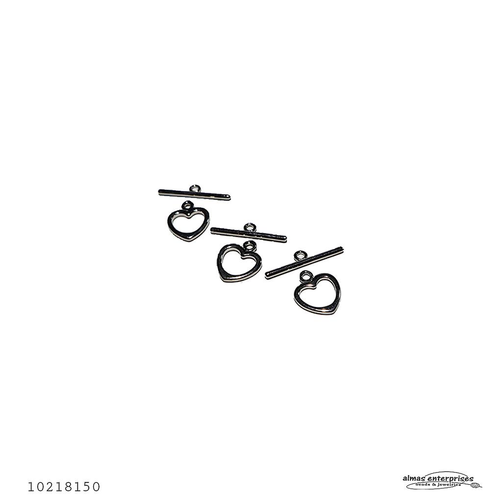 K872 Heart Toggle Clasps/3pair