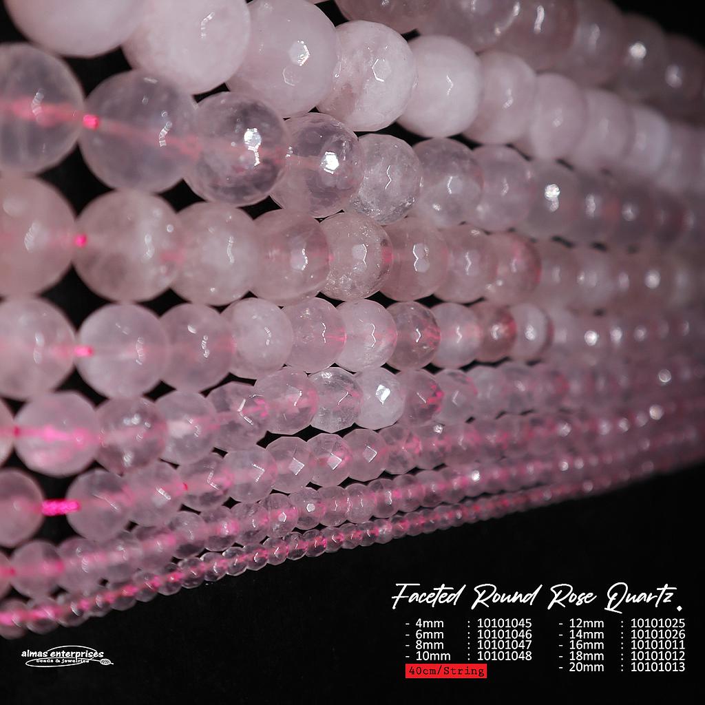 Faceted Round Rose Qz