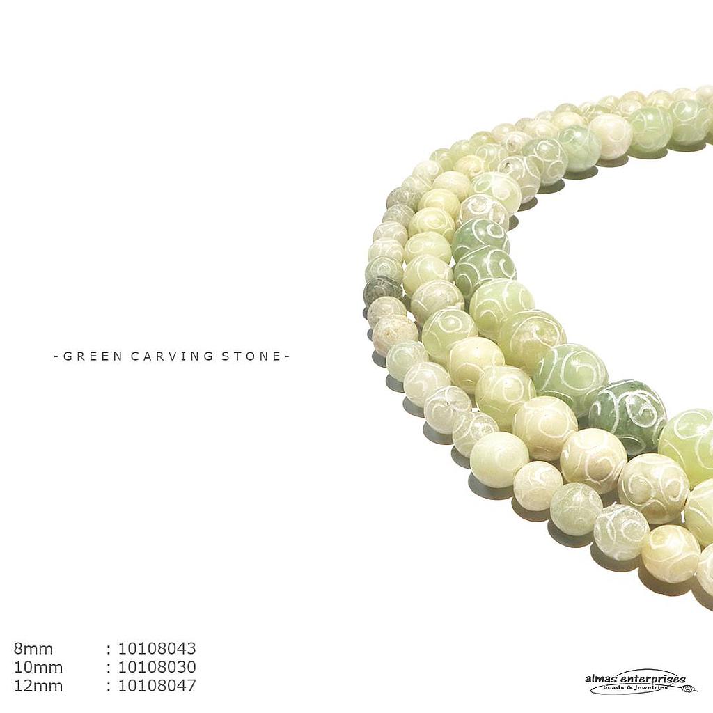 Round Green Carving Stone