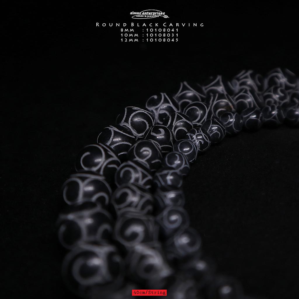 Round Black Carving Stone