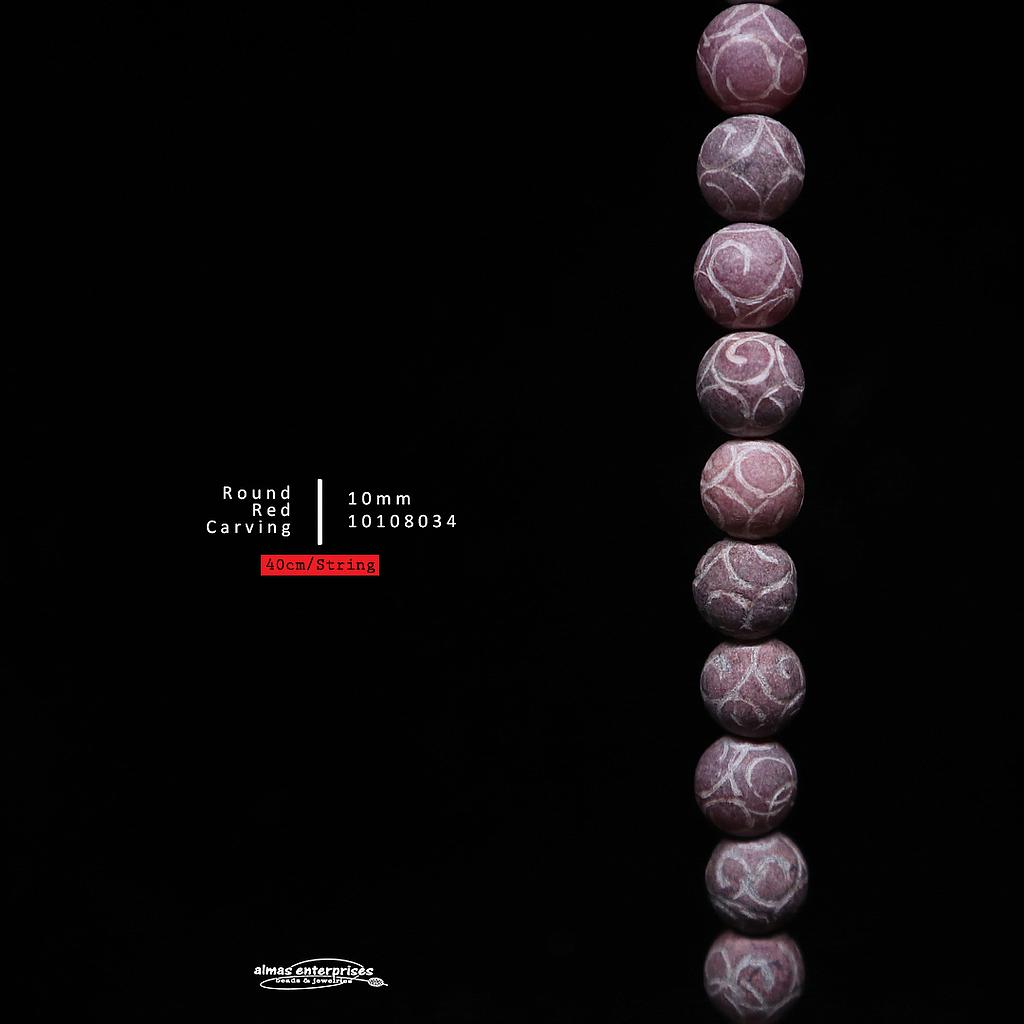 Round Red Carving Stone