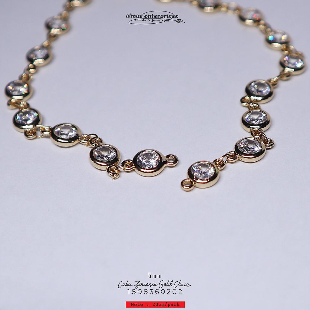 Rd 5mm CZ Chain/20cm