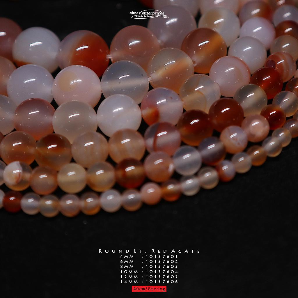 Round Natural Lt Red Agate