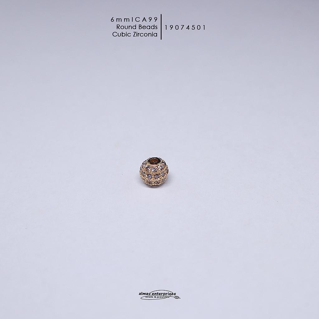 CA 99 Rd 6mm CZ Beads