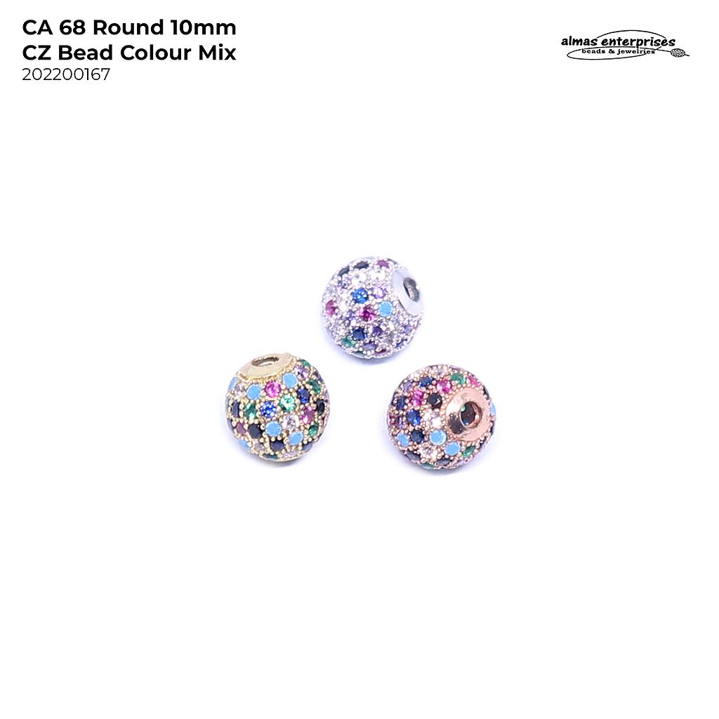 CA 68 Rd 10mm CZ Beads