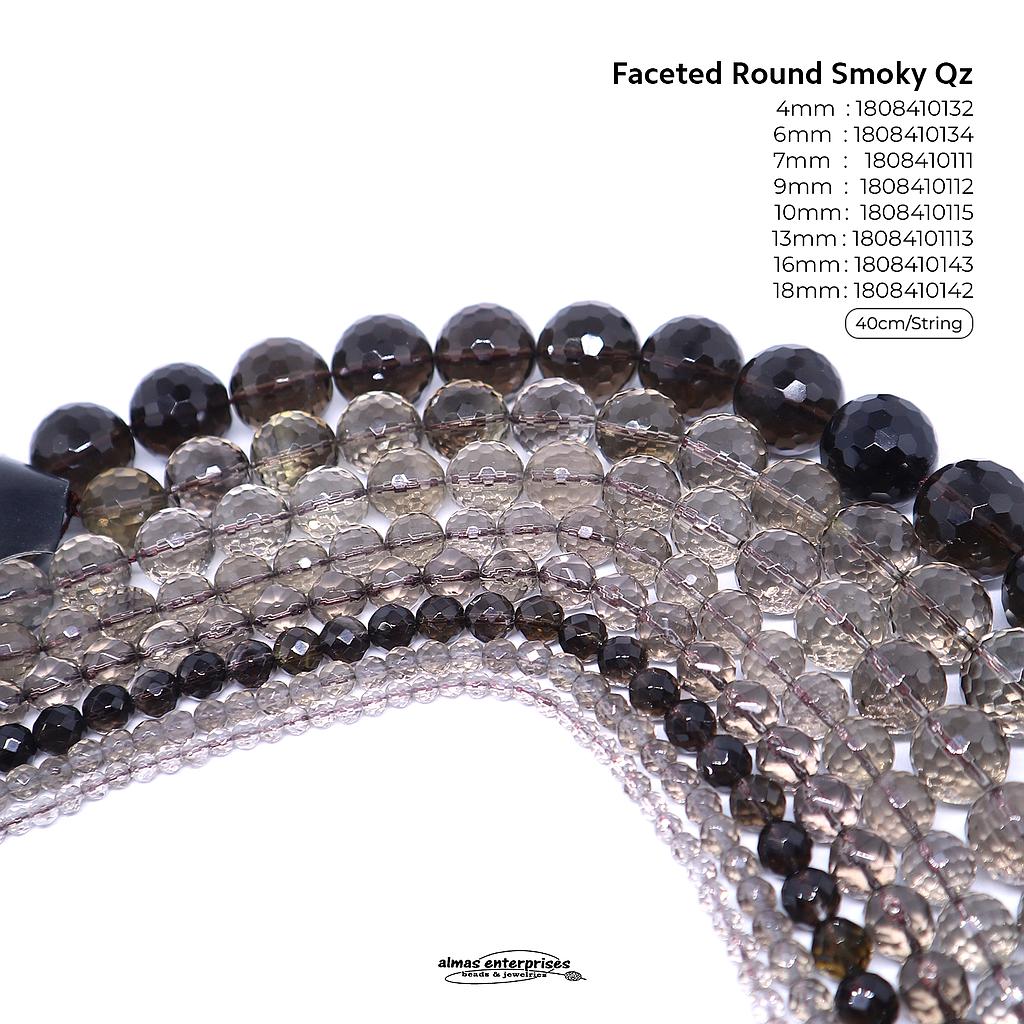 Faceted Round Smoky Quartz