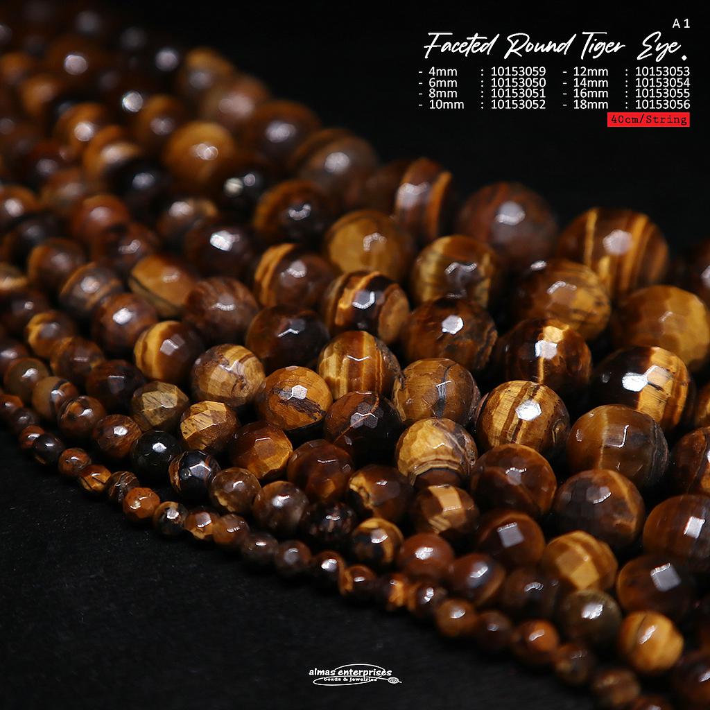 Faceted Round A1 Tiger Eye