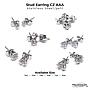 Stud Earring CZ AAA Stainless Steel/pair